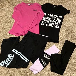 size XS/S victoria’s secret PINK lot leggings top sweatpants